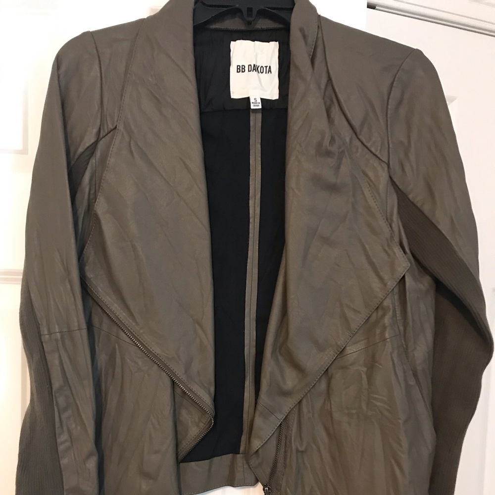 Bb Dakota faux leather drape jacket